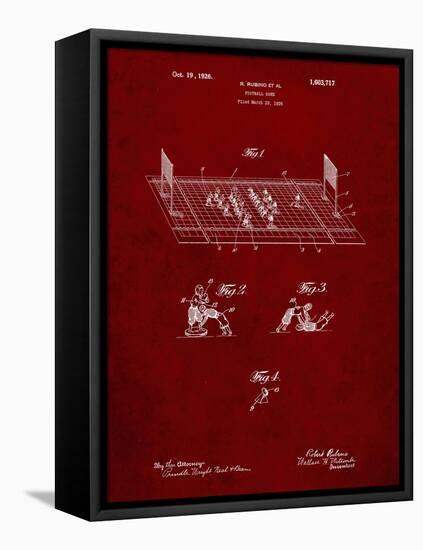 PP142- Burgundy Football Board Game Patent Poster-Cole Borders-Framed Stretched Canvas