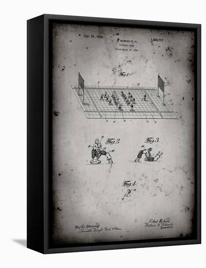 PP142- Faded Grey Football Board Game Patent Poster-Cole Borders-Framed Stretched Canvas