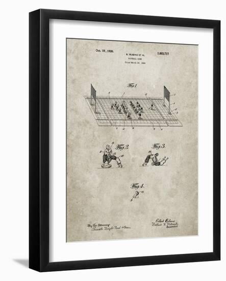 PP142- Sandstone Football Board Game Patent Poster-Cole Borders-Framed Giclee Print