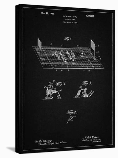 PP142- Vintage Black Football Board Game Patent Poster-Cole Borders-Stretched Canvas