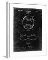 PP143- Black Grunge Baseball Stitching Patent-Cole Borders-Framed Giclee Print