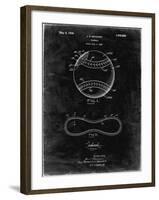 PP143- Black Grunge Baseball Stitching Patent-Cole Borders-Framed Giclee Print