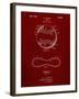 PP143- Burgundy Baseball Stitching Patent-Cole Borders-Framed Giclee Print