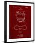 PP143- Burgundy Baseball Stitching Patent-Cole Borders-Framed Giclee Print