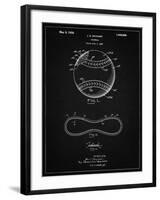 PP143- Vintage Black Baseball Stitching Patent-Cole Borders-Framed Giclee Print