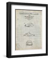 PP144- Antique Grid Parchment 1964 Porsche 911  Patent Poster-Cole Borders-Framed Giclee Print