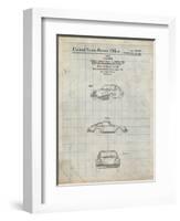 PP144- Antique Grid Parchment 1964 Porsche 911  Patent Poster-Cole Borders-Framed Giclee Print