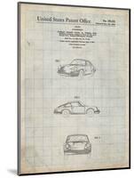 PP144- Antique Grid Parchment 1964 Porsche 911  Patent Poster-Cole Borders-Mounted Giclee Print