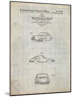 PP144- Antique Grid Parchment 1964 Porsche 911  Patent Poster-Cole Borders-Mounted Giclee Print