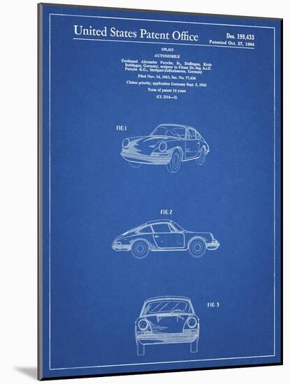 PP144- Blueprint 1964 Porsche 911  Patent Poster-Cole Borders-Mounted Giclee Print