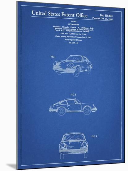 PP144- Blueprint 1964 Porsche 911  Patent Poster-Cole Borders-Mounted Giclee Print