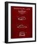 PP144- Burgundy 1964 Porsche 911  Patent Poster-Cole Borders-Framed Giclee Print