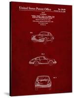 PP144- Burgundy 1964 Porsche 911  Patent Poster-Cole Borders-Stretched Canvas