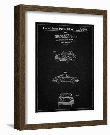 PP144- Vintage Black 1964 Porsche 911  Patent Poster-Cole Borders-Framed Giclee Print