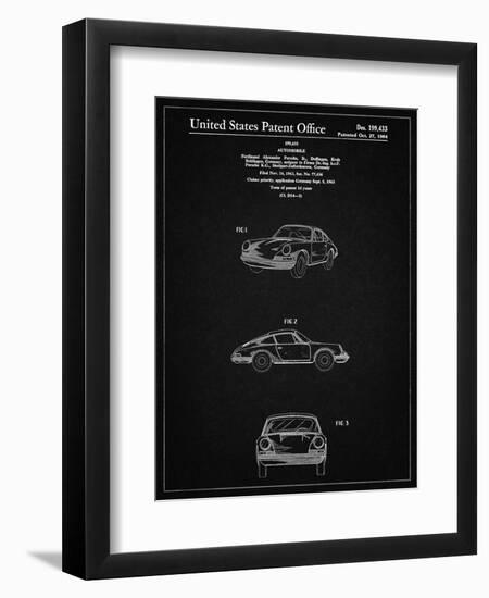 PP144- Vintage Black 1964 Porsche 911  Patent Poster-Cole Borders-Framed Giclee Print