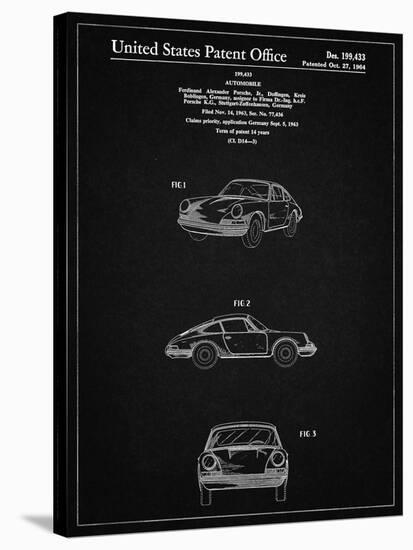 PP144- Vintage Black 1964 Porsche 911  Patent Poster-Cole Borders-Stretched Canvas