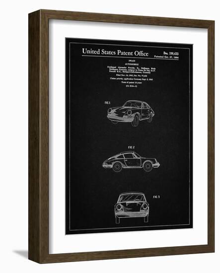 PP144- Vintage Black 1964 Porsche 911  Patent Poster-Cole Borders-Framed Giclee Print