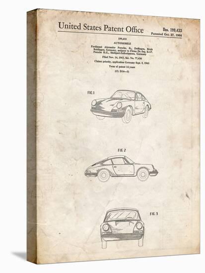PP144- Vintage Parchment 1964 Porsche 911  Patent Poster-Cole Borders-Stretched Canvas
