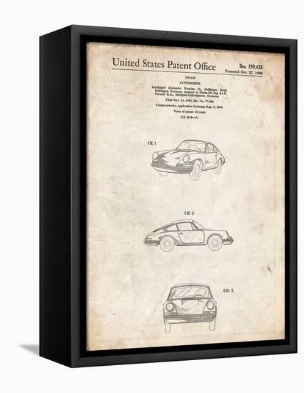 PP144- Vintage Parchment 1964 Porsche 911  Patent Poster-Cole Borders-Framed Stretched Canvas