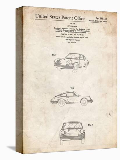 PP144- Vintage Parchment 1964 Porsche 911  Patent Poster-Cole Borders-Stretched Canvas