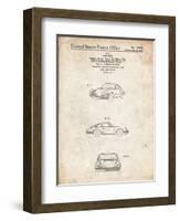 PP144- Vintage Parchment 1964 Porsche 911  Patent Poster-Cole Borders-Framed Giclee Print