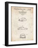 PP144- Vintage Parchment 1964 Porsche 911  Patent Poster-Cole Borders-Framed Giclee Print