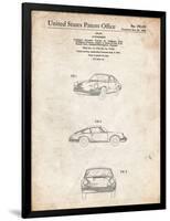 PP144- Vintage Parchment 1964 Porsche 911  Patent Poster-Cole Borders-Framed Giclee Print