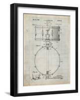 PP147- Antique Grid Parchment Slingerland Snare Drum Patent Poster-Cole Borders-Framed Giclee Print