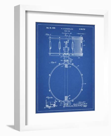 PP147- Blueprint Slingerland Snare Drum Patent Poster-Cole Borders-Framed Giclee Print