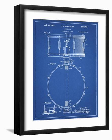 PP147- Blueprint Slingerland Snare Drum Patent Poster-Cole Borders-Framed Giclee Print