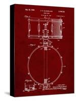 PP147- Burgundy Slingerland Snare Drum Patent Poster-Cole Borders-Stretched Canvas
