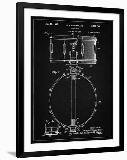 PP147- Vintage Black Slingerland Snare Drum Patent Poster-Cole Borders-Framed Giclee Print