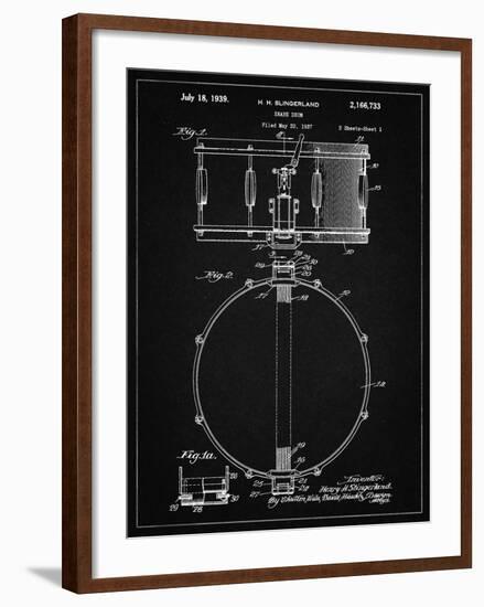 PP147- Vintage Black Slingerland Snare Drum Patent Poster-Cole Borders-Framed Giclee Print