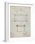 PP149- Antique Grid Parchment Pool Table Patent Poster-Cole Borders-Framed Giclee Print