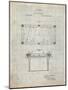 PP149- Antique Grid Parchment Pool Table Patent Poster-Cole Borders-Mounted Giclee Print