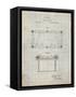 PP149- Antique Grid Parchment Pool Table Patent Poster-Cole Borders-Framed Stretched Canvas