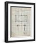 PP149- Antique Grid Parchment Pool Table Patent Poster-Cole Borders-Framed Giclee Print