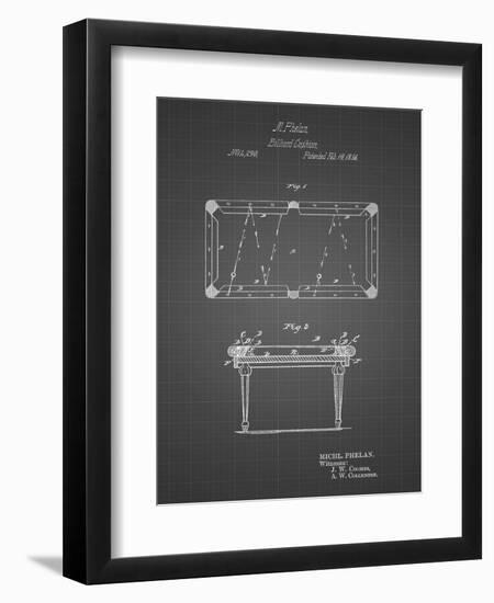 PP149- Black Grid Pool Table Patent Poster-Cole Borders-Framed Premium Giclee Print