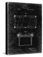 PP149- Black Grunge Pool Table Patent Poster-Cole Borders-Stretched Canvas