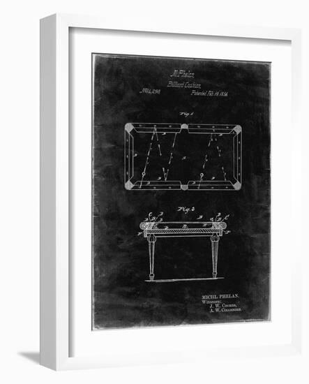 PP149- Black Grunge Pool Table Patent Poster-Cole Borders-Framed Giclee Print