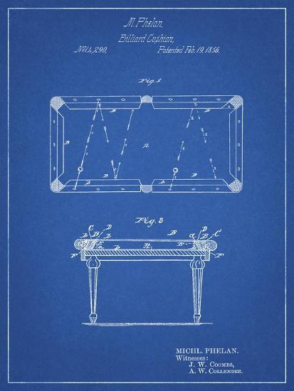 PP149- Blueprint Pool Table Patent Poster' Giclee Print - Cole Borders |  AllPosters.com
