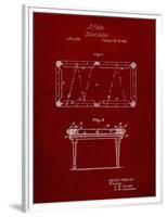 PP149- Burgundy Pool Table Patent Poster-Cole Borders-Framed Premium Giclee Print