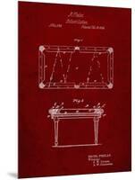 PP149- Burgundy Pool Table Patent Poster-Cole Borders-Mounted Premium Giclee Print