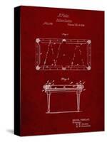 PP149- Burgundy Pool Table Patent Poster-Cole Borders-Stretched Canvas