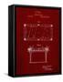 PP149- Burgundy Pool Table Patent Poster-Cole Borders-Framed Stretched Canvas