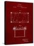 PP149- Burgundy Pool Table Patent Poster-Cole Borders-Stretched Canvas