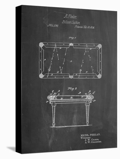 PP149- Chalkboard Pool Table Patent Poster-Cole Borders-Stretched Canvas