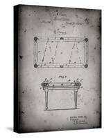 PP149- Faded Grey Pool Table Patent Poster-Cole Borders-Stretched Canvas