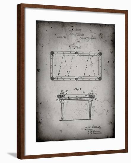 PP149- Faded Grey Pool Table Patent Poster-Cole Borders-Framed Giclee Print