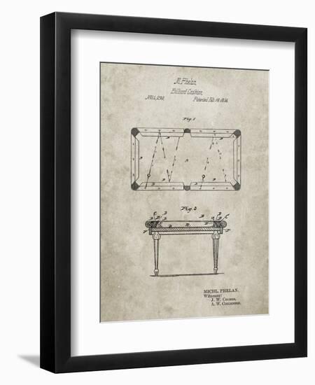 PP149- Sandstone Pool Table Patent Poster-Cole Borders-Framed Premium Giclee Print